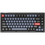 Keychron X0033S6CXL V1-C1 QMK Custom Mechanical Keyboard (Frosted Black Fully Assembled RGB Hot-Swappable with Knob/Keychron Red)